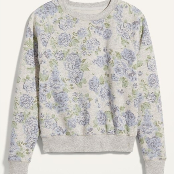 Old Navy Floral Crewneck Sweatshirt - Blue and Green - Picture 1 of 2
